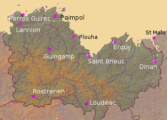 Map of Cotes d'Armor